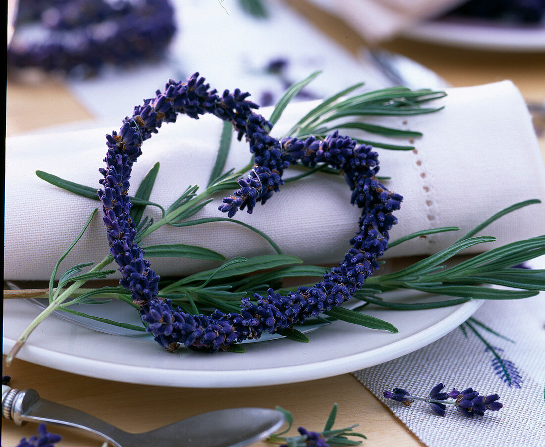 Lavandula (lavender) branches and lavender heart