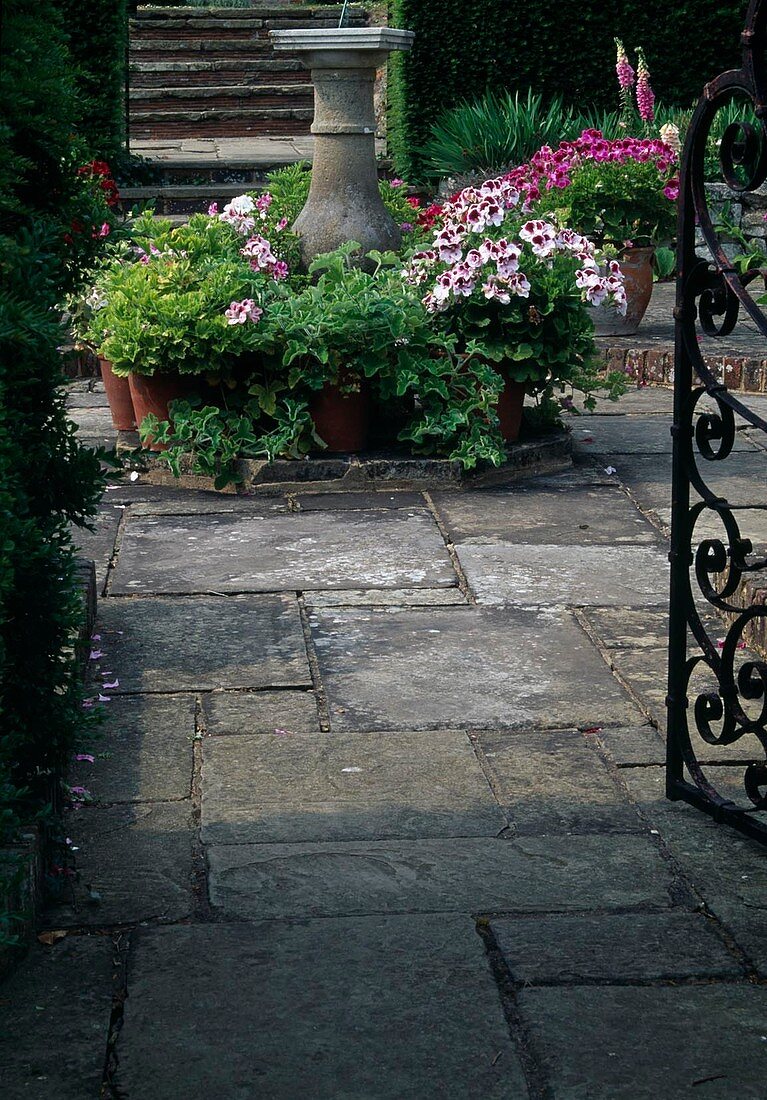 Paved garden entrance