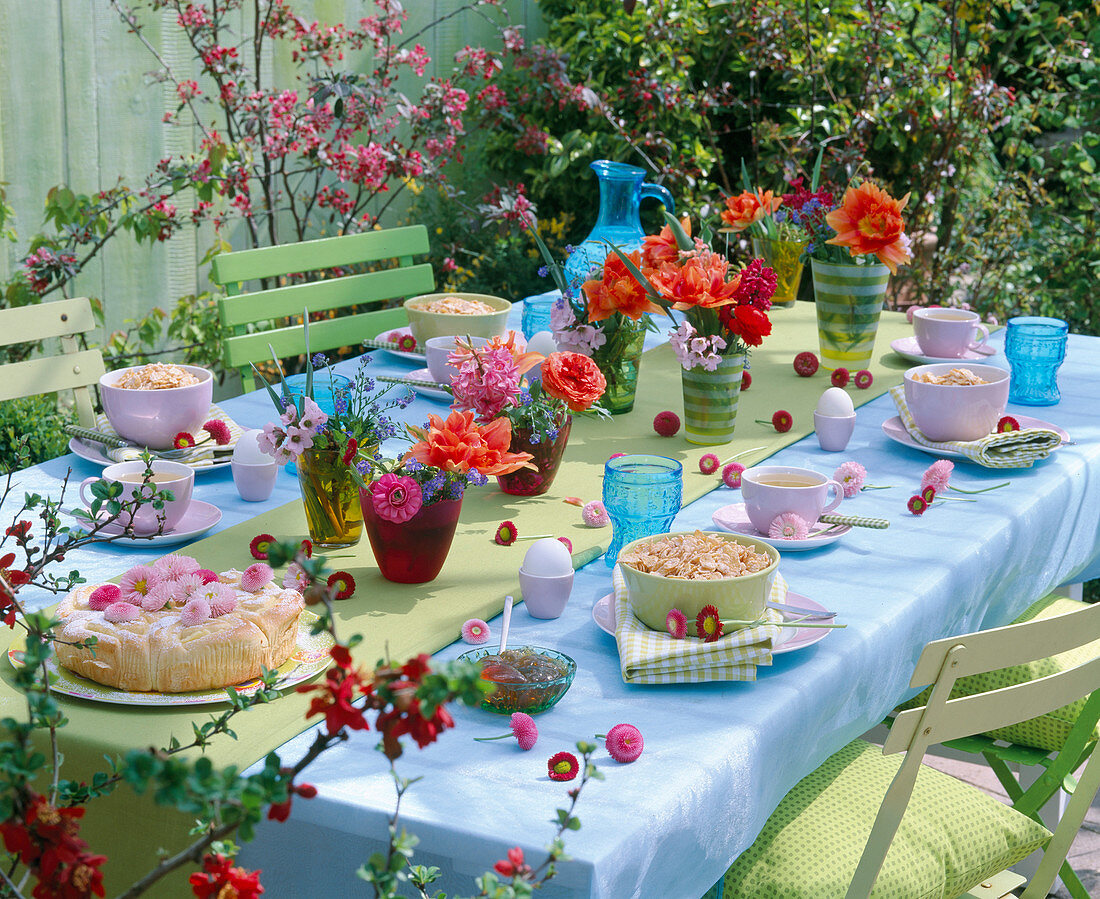 Breakfast table with tulipa (tulip)