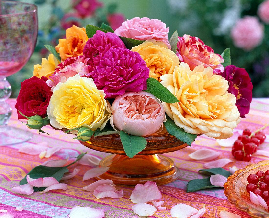 Bowl of rose petals