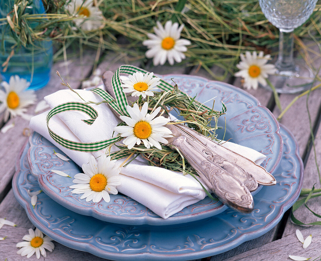 Argyranthemum leucanthemum flowers, wreath