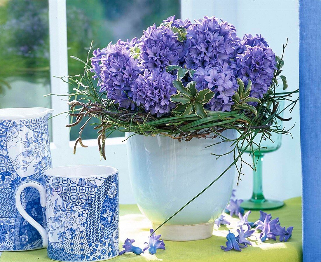 Bouquet of Hyacinthus (Hyacinths), Pittosporum (Clover seed)