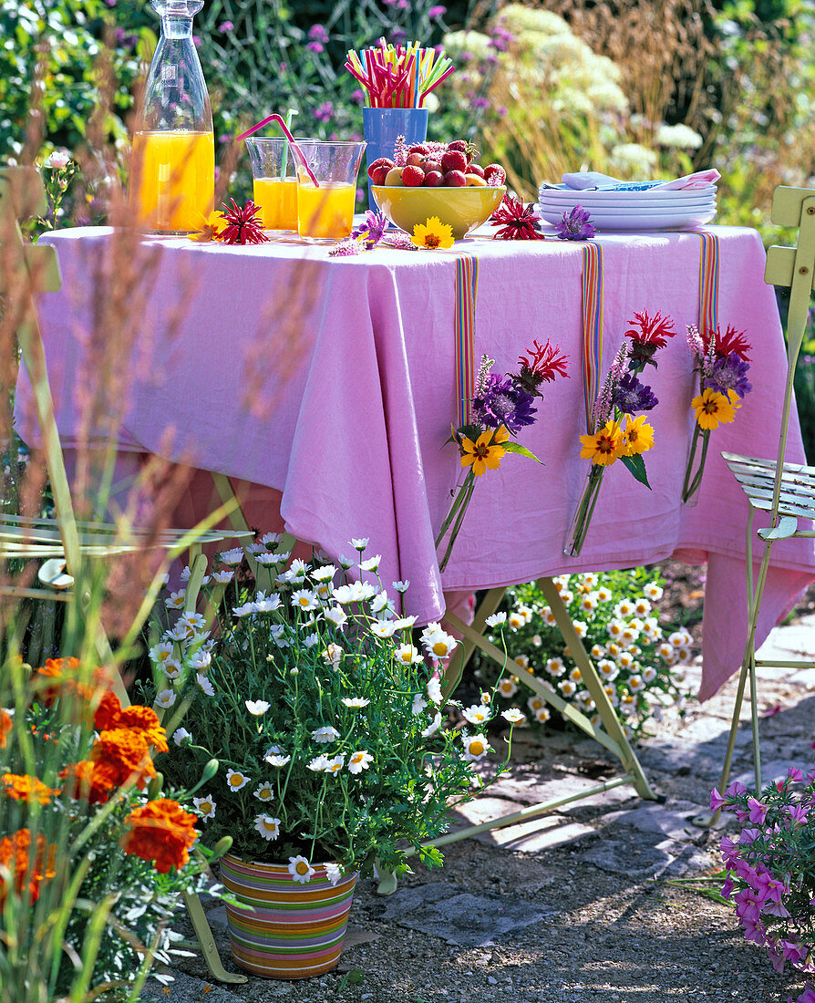 Bouquets of Monarda, Coreopsis, Veronica