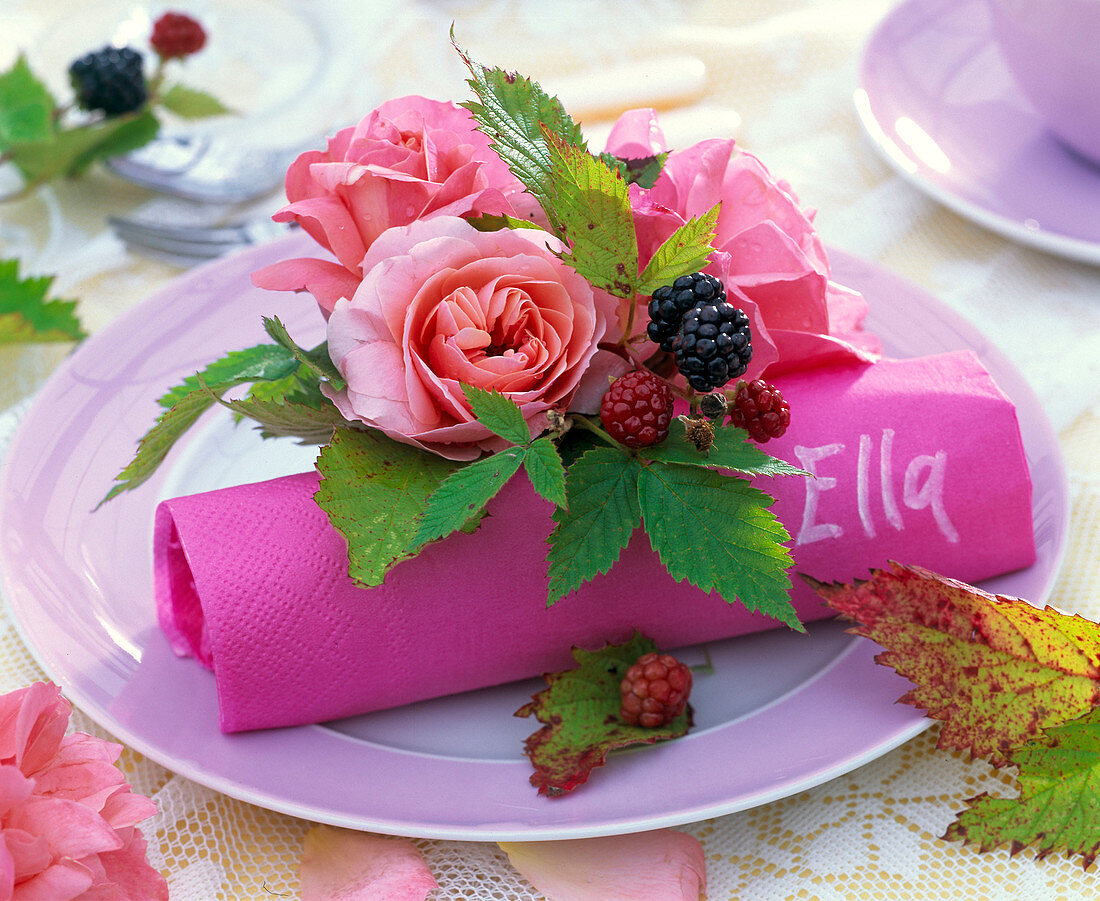 Flowers of Rose and rubus