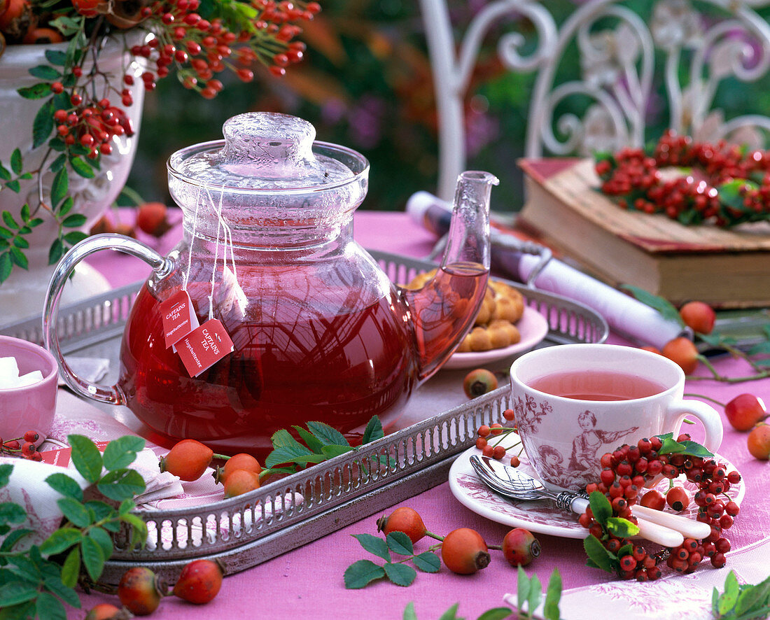 Tea made from rose (rosehip)