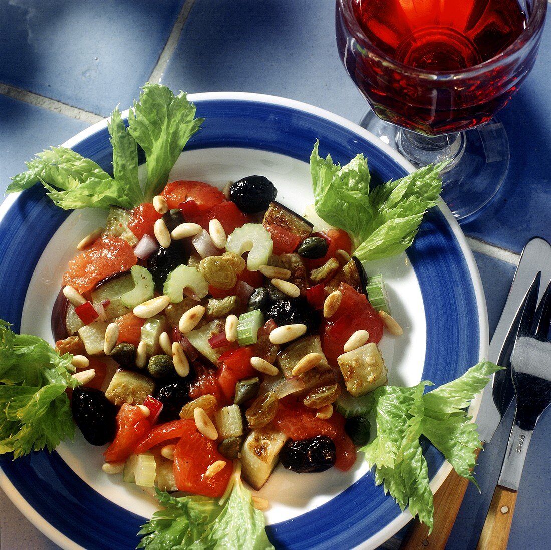 Caponata (sweet & sour aubergine stew), Sicily, Italy