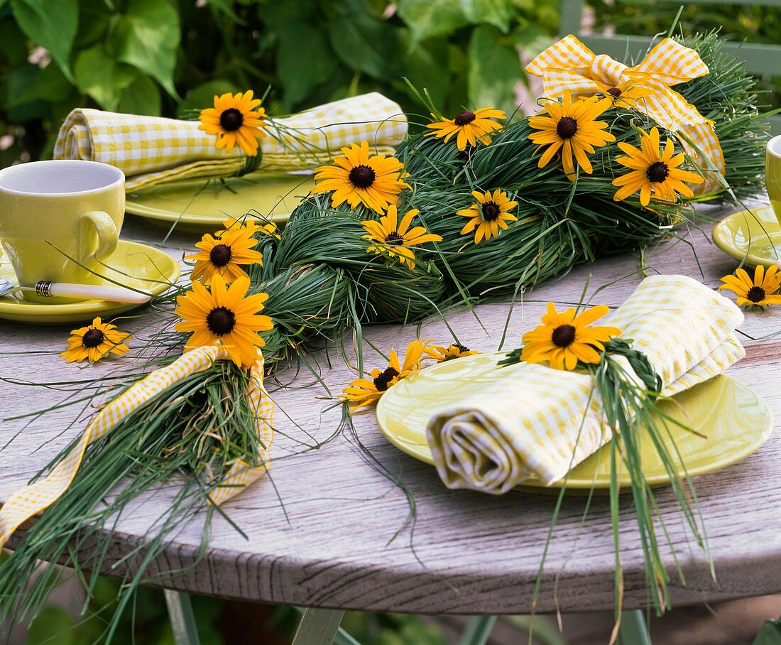 Decorated grass pigtail