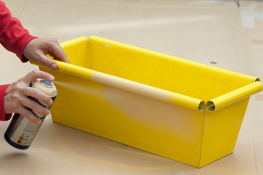 Spray a bright yellow box with maize yellow (2/3)