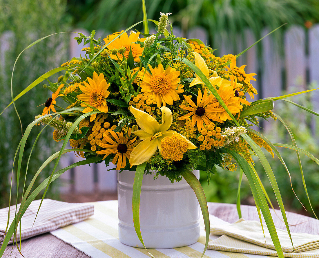 Bouquet of Rudbeckia (coneflower), Helianthus (sunflowers)