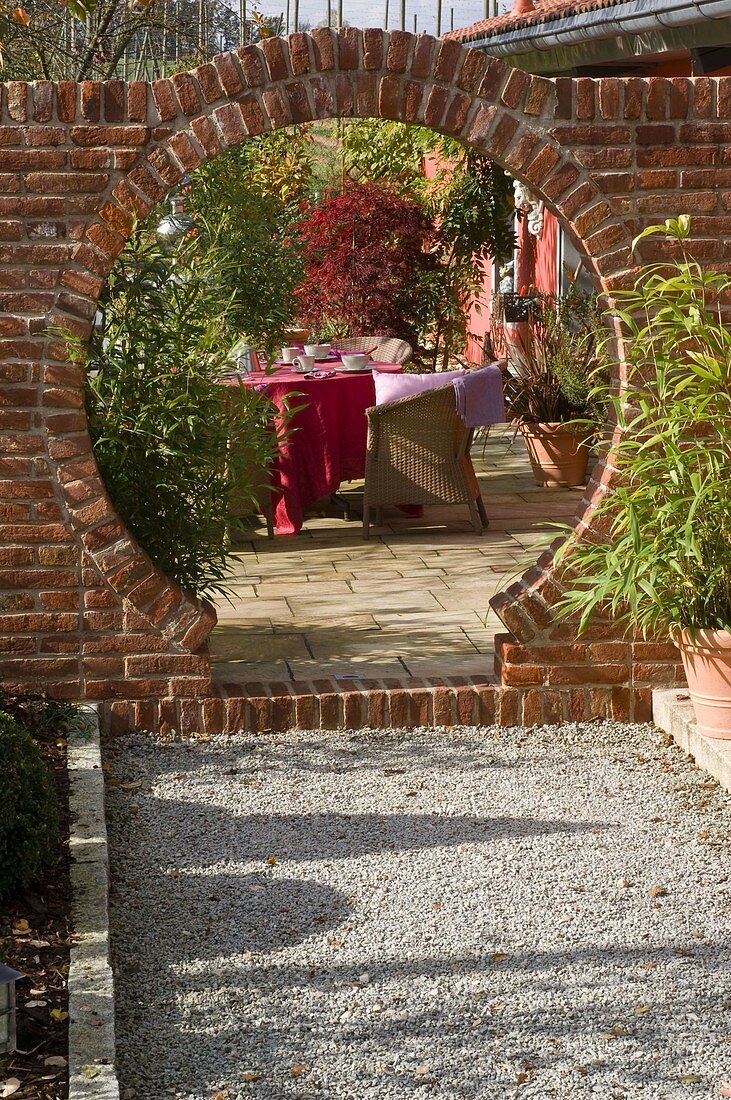 Moon gate made of bricks