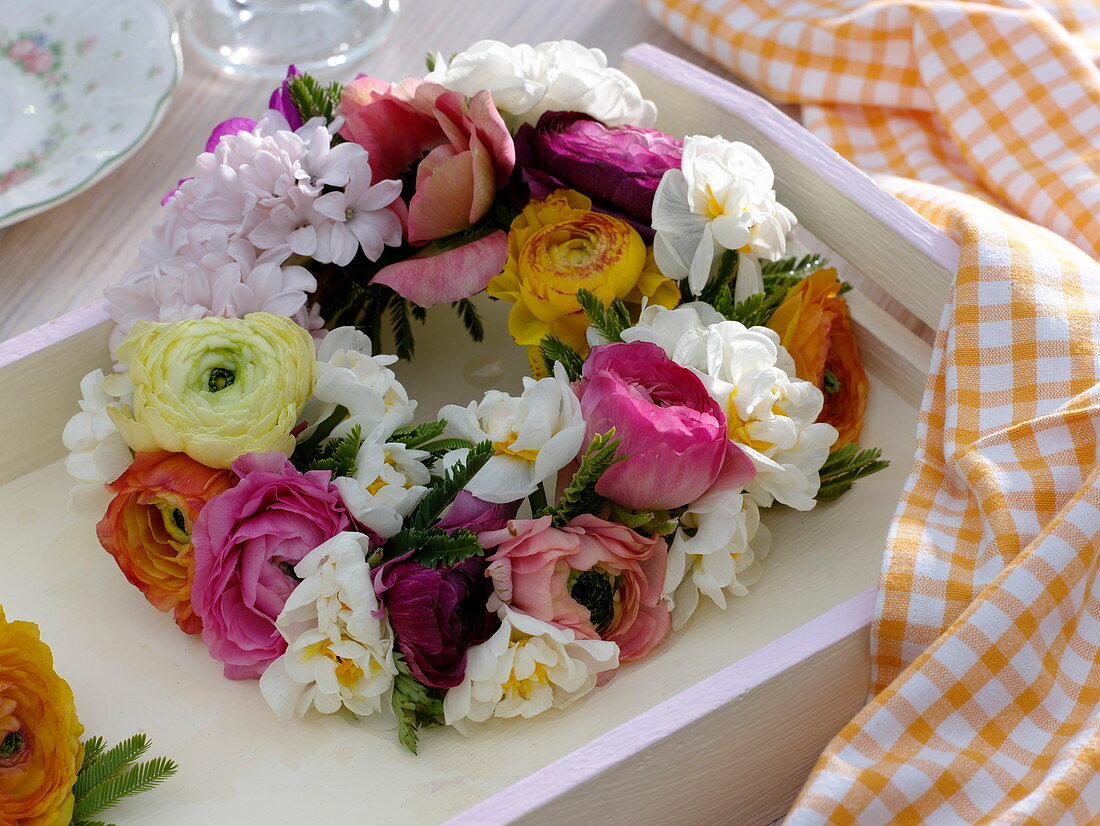 Wreath made of spring flowers