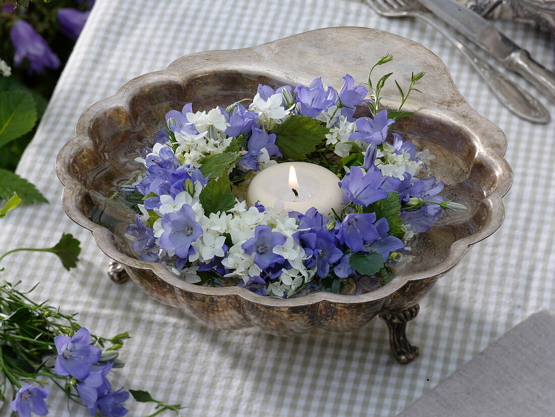 Small wreath from Campanula and Viburnum wreath