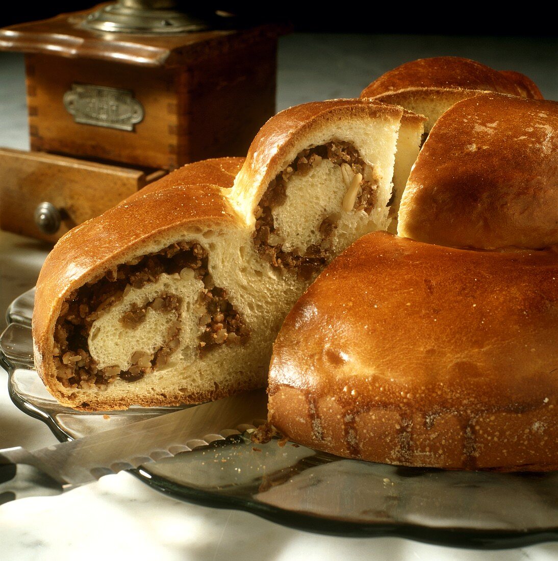 Austrian reindling (yeast cake with nut filling)