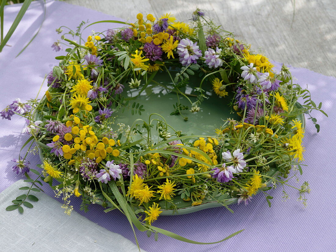 Meadow flower wreath on