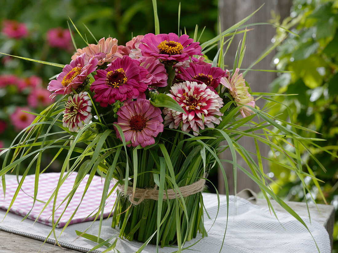 Bouquet in grass cuff