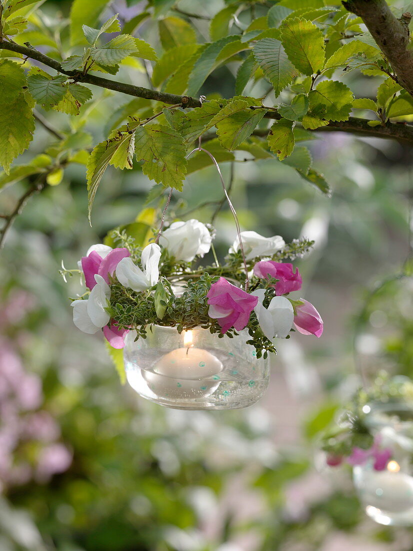 Mason Jar lantern with scented tassels