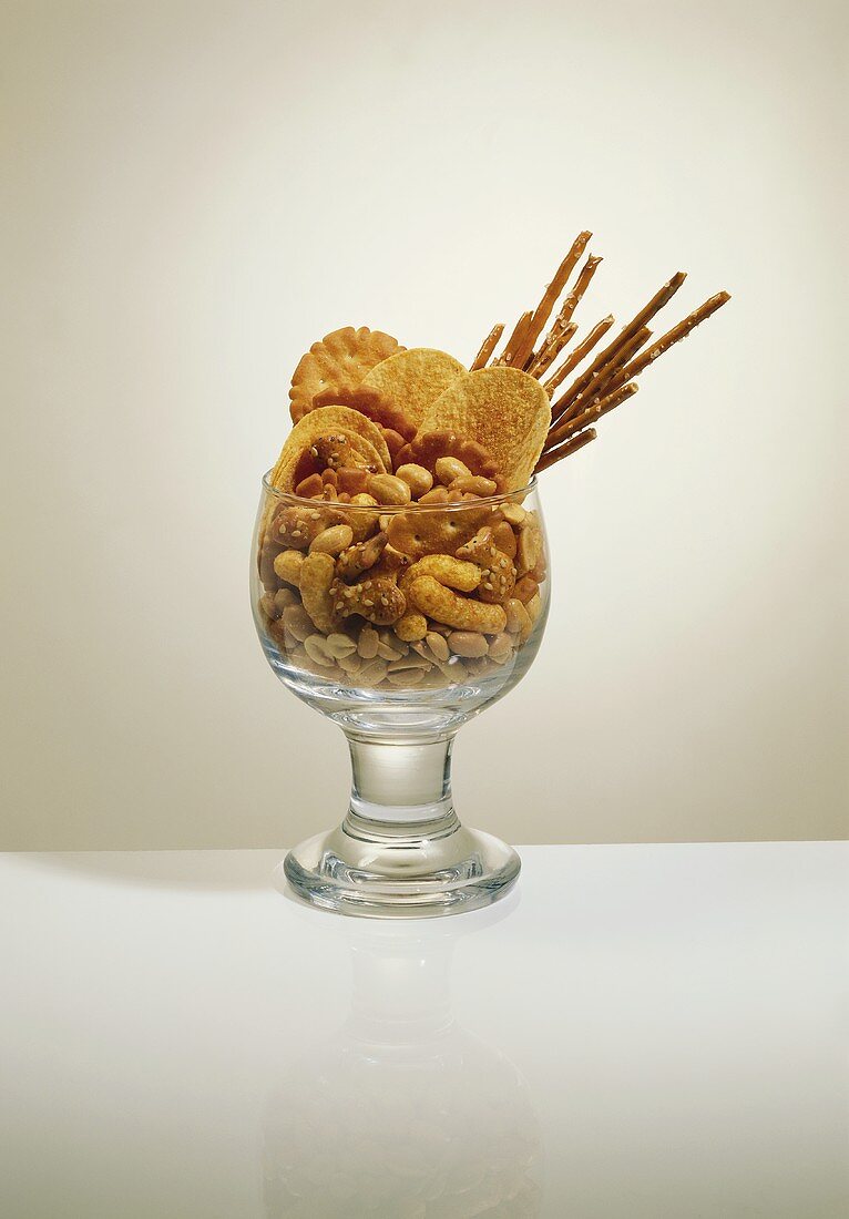 Party Mix in a Glass