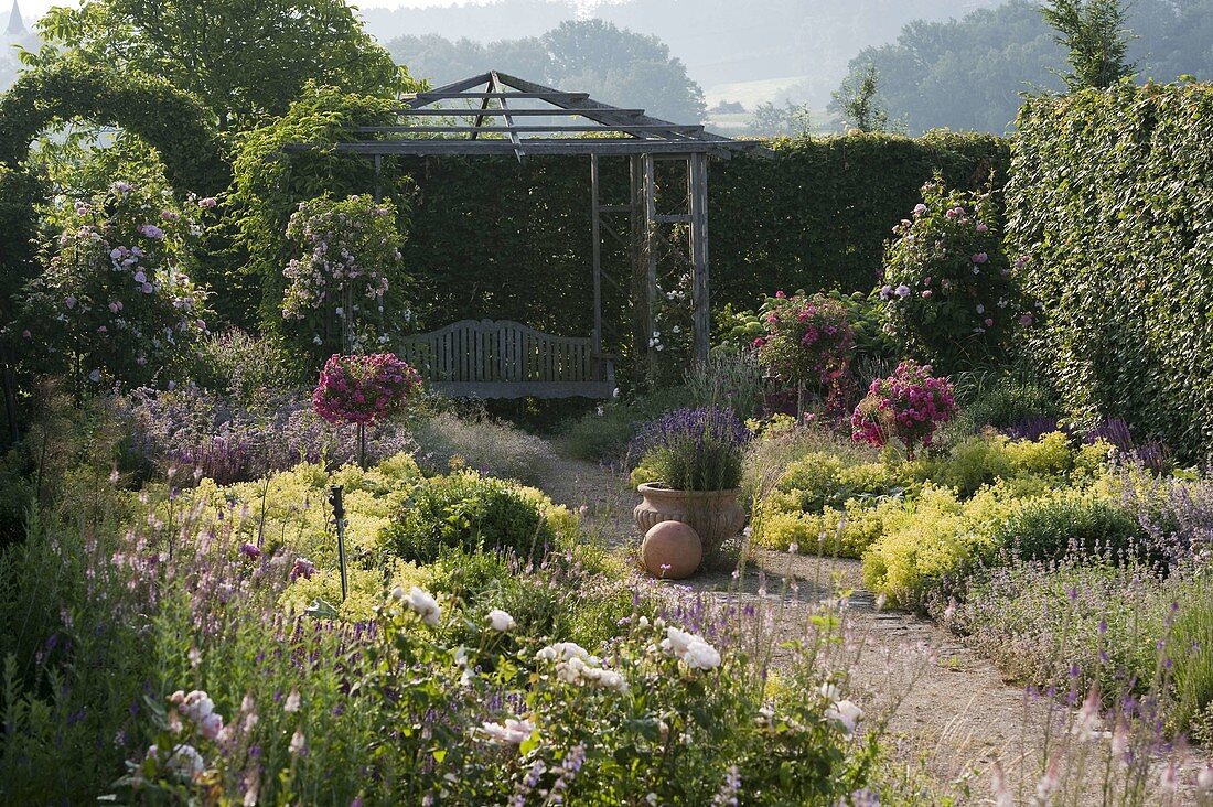 Rose garden with open pavilion