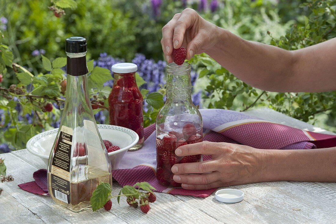 Homemade raspberry vinegar