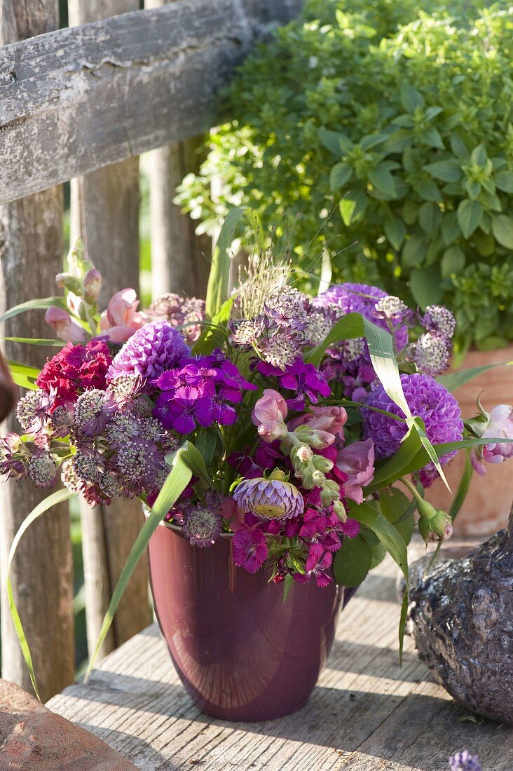 Bouquet of summer flowers and perennials