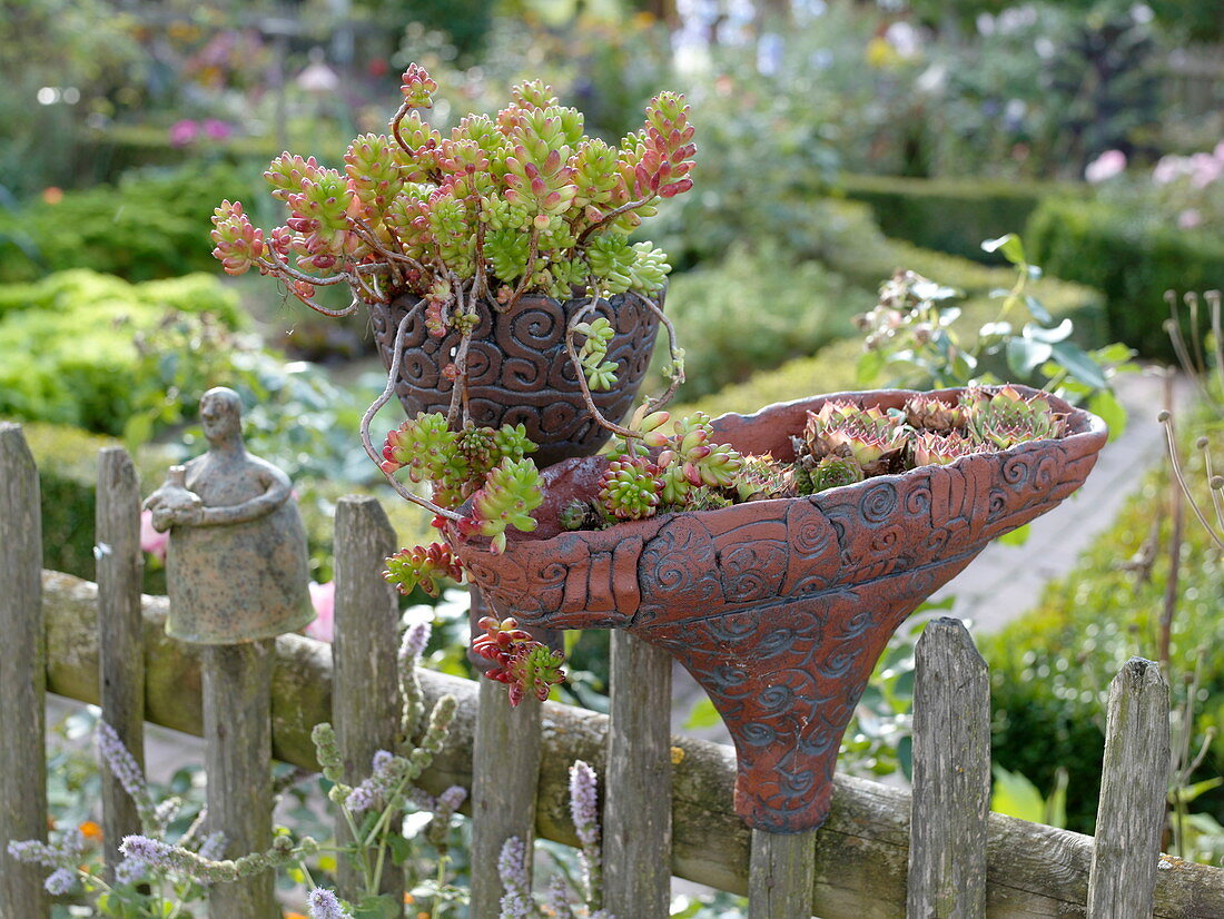 Artist's garden: planted art objects