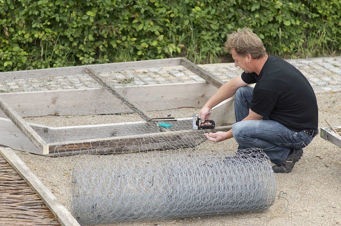 Making trapezoidal beds into vegetable and herb gardens