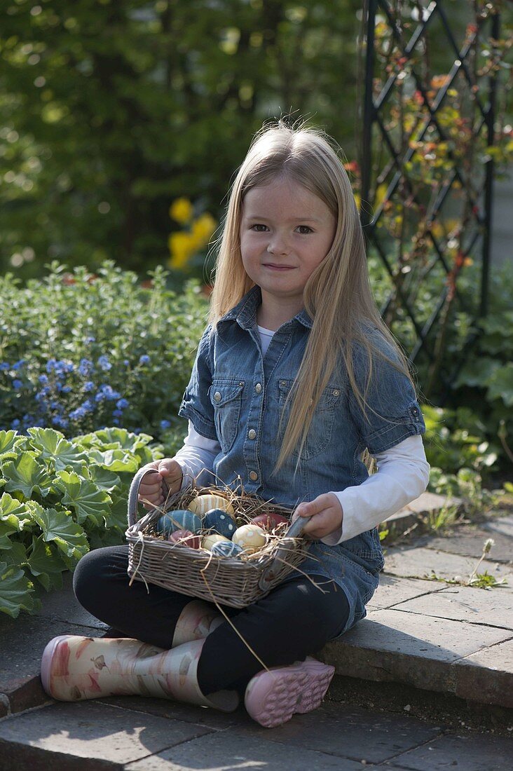 Girl with Easter nest