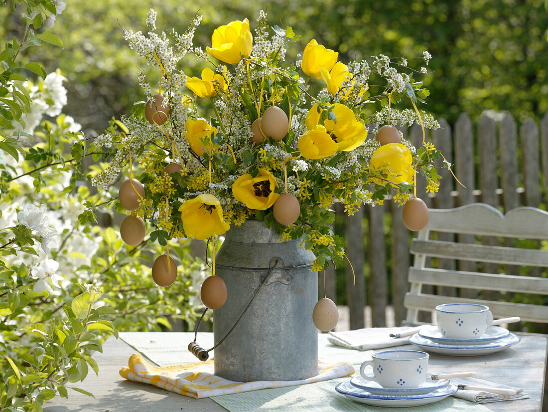 Bouquet with Spiraea, Ribes aureum