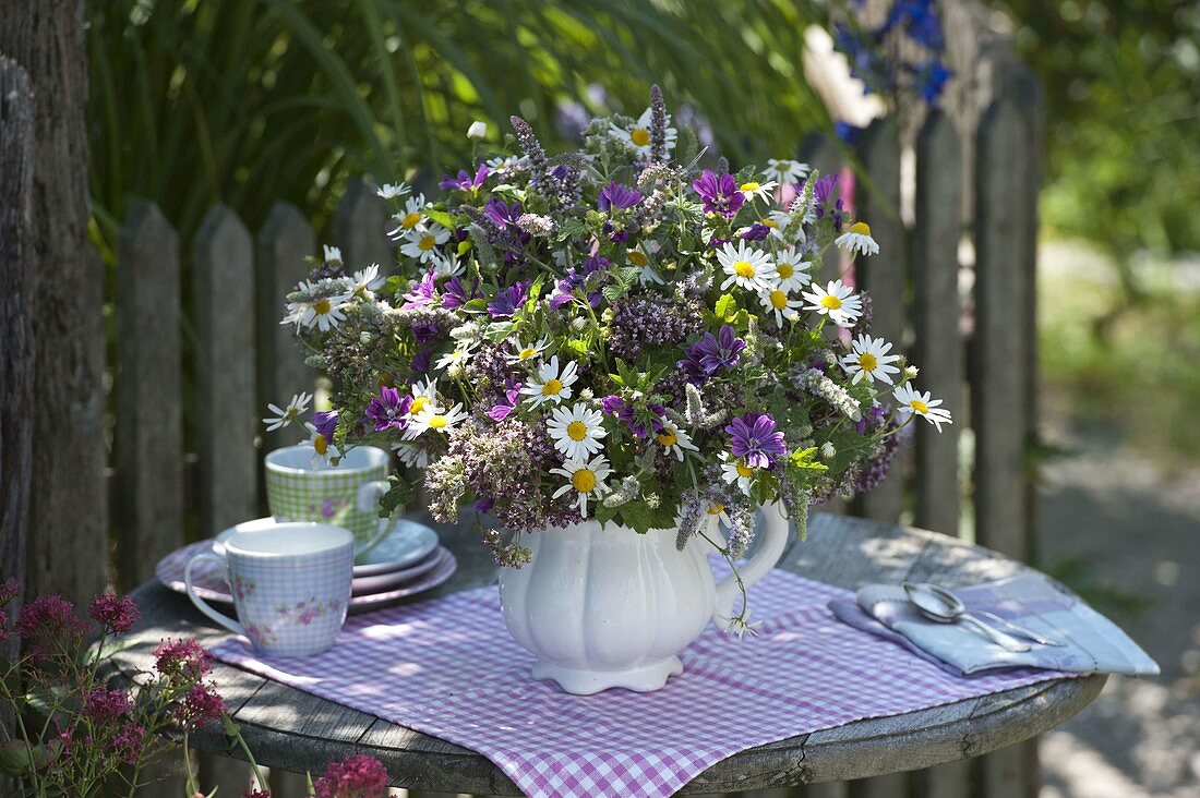 Herbal roadside bouquet with horsemint, oregano