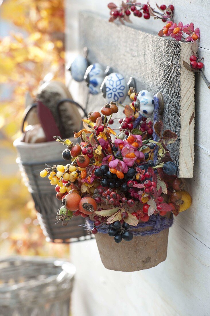 Small clay pot filled with fruit