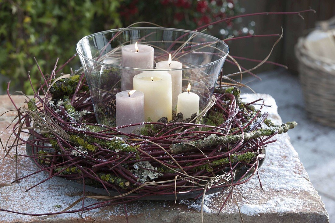 Wreath of Cornus twigs, deadwood and grass (5/5)