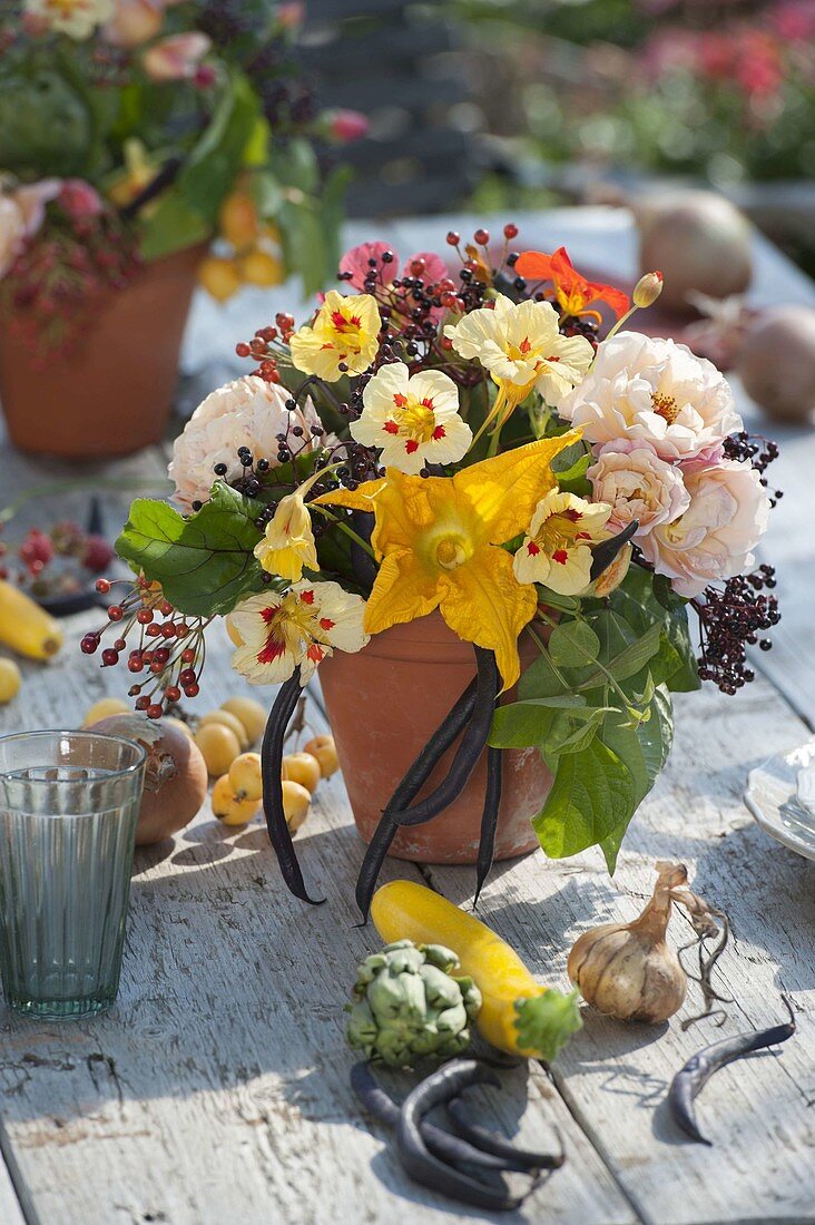Autumn vegetable table decoration