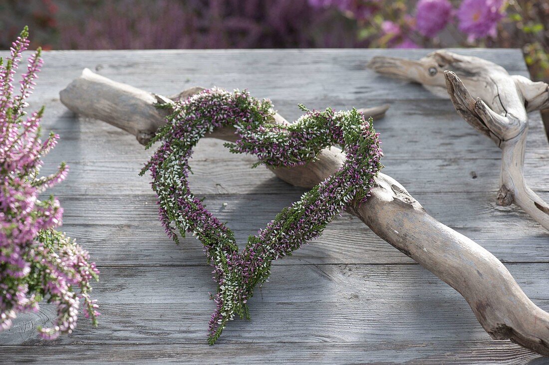 Pink-white heather heart