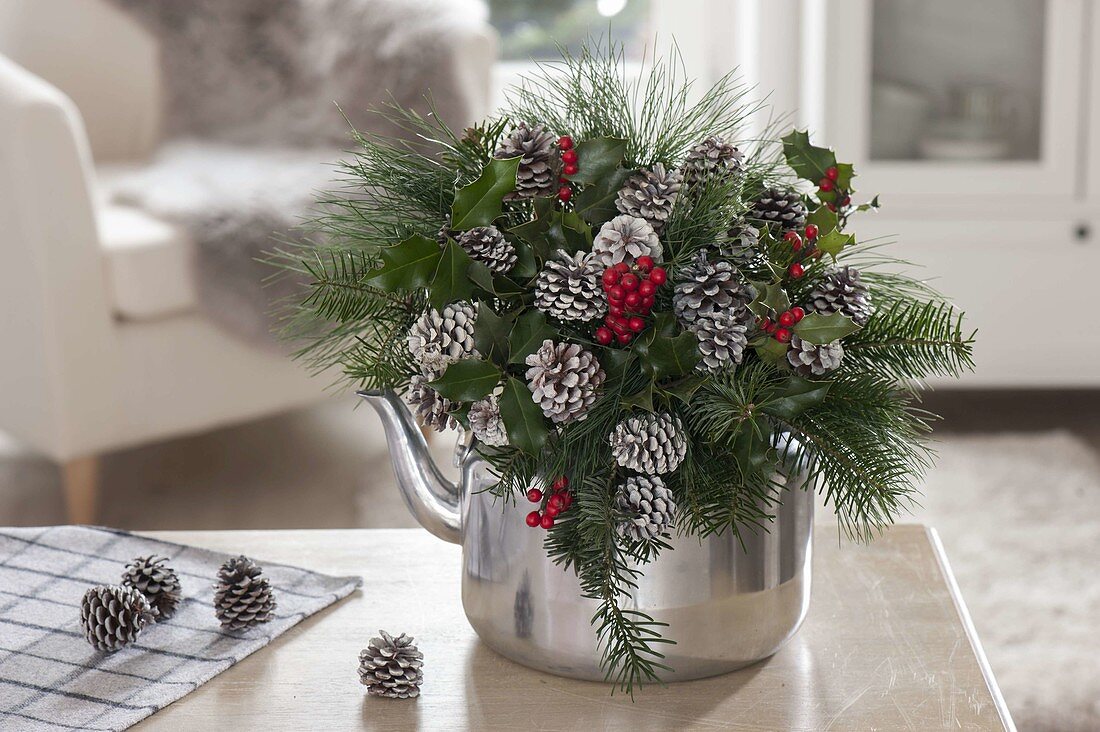 Bouquet of Abies (fir), Pinus (pine), Ilex (holly)