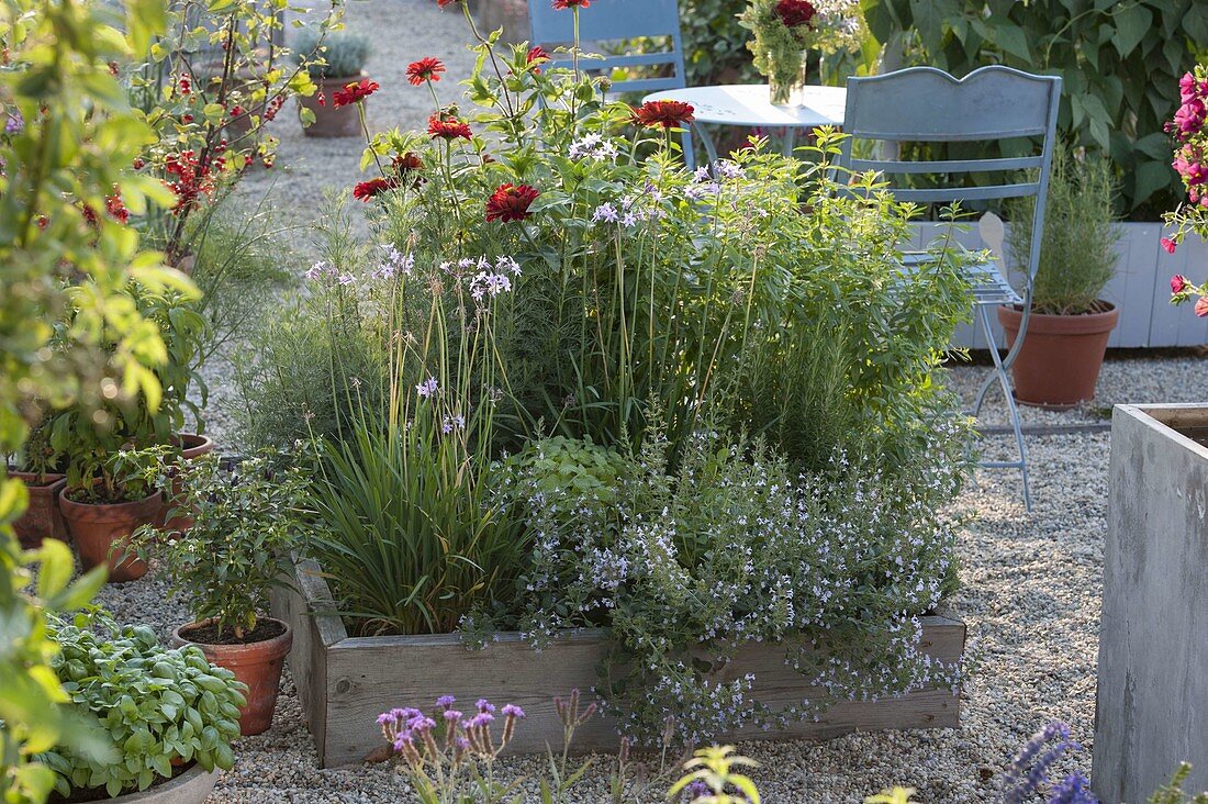 Building square flowerbeds on concrete paving