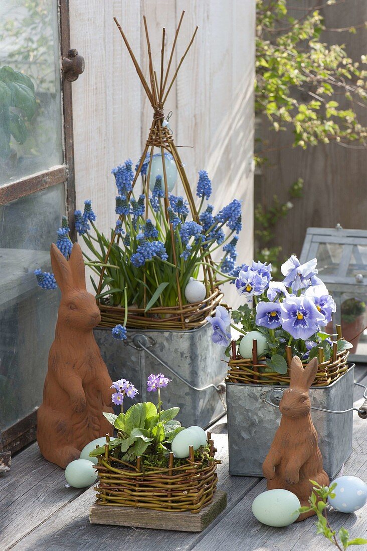 Small spring arrangement with homemade wickerwork