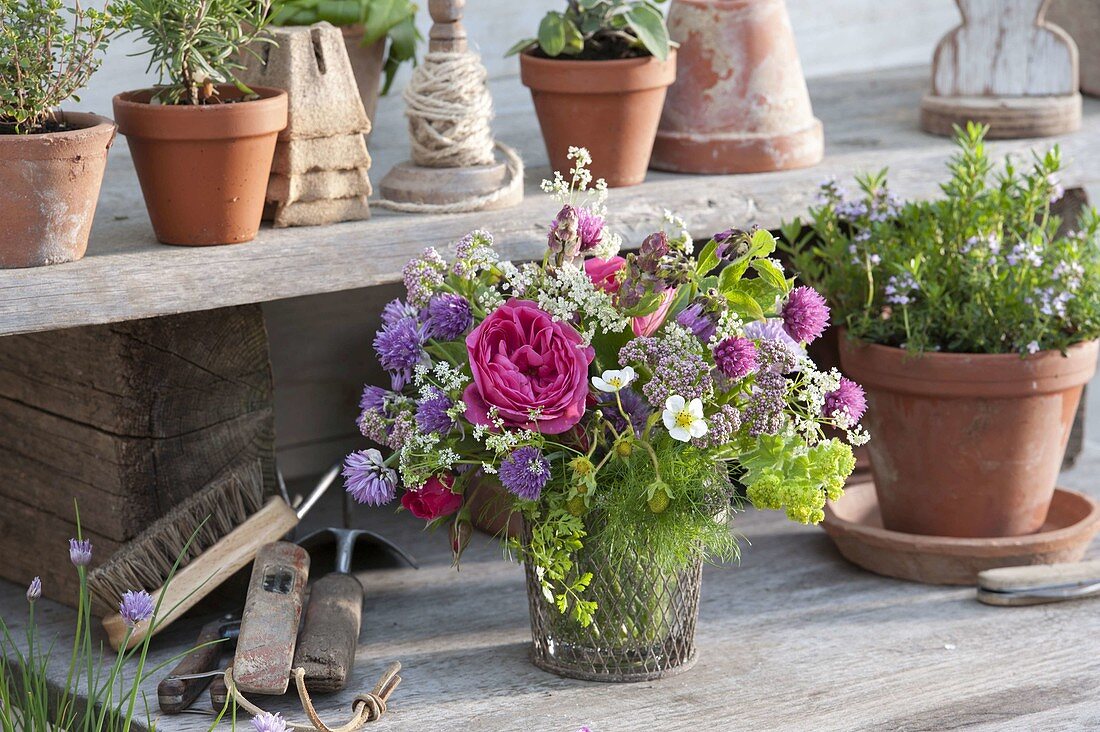 Bouquet of flowering herbs