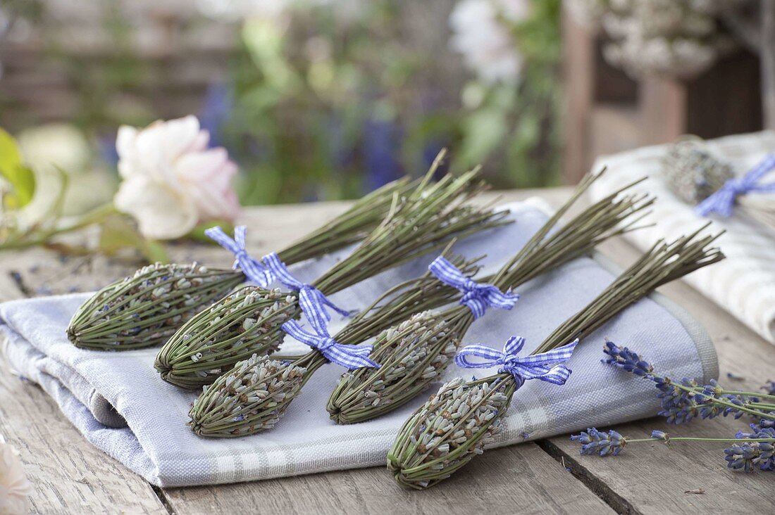 Lavender bottles as laundry protection against moths