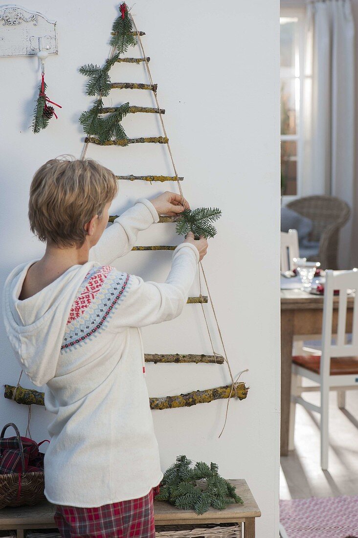 Advent calendar of mossy branches