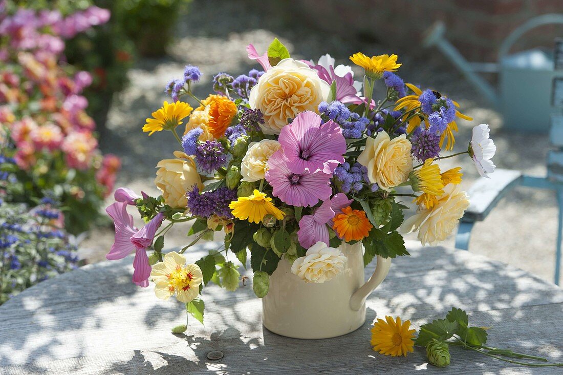 Summer bouquet across the garden