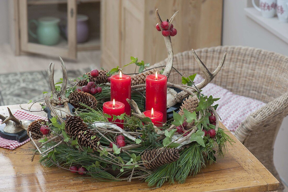 Advent wreath in the forest look