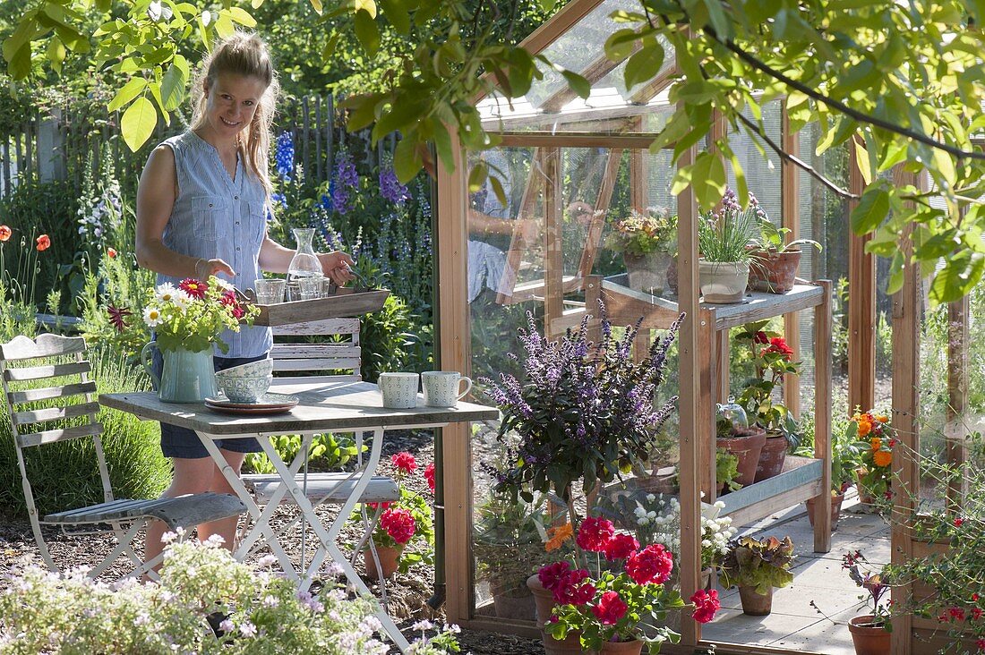 Small seat at the greenhouse