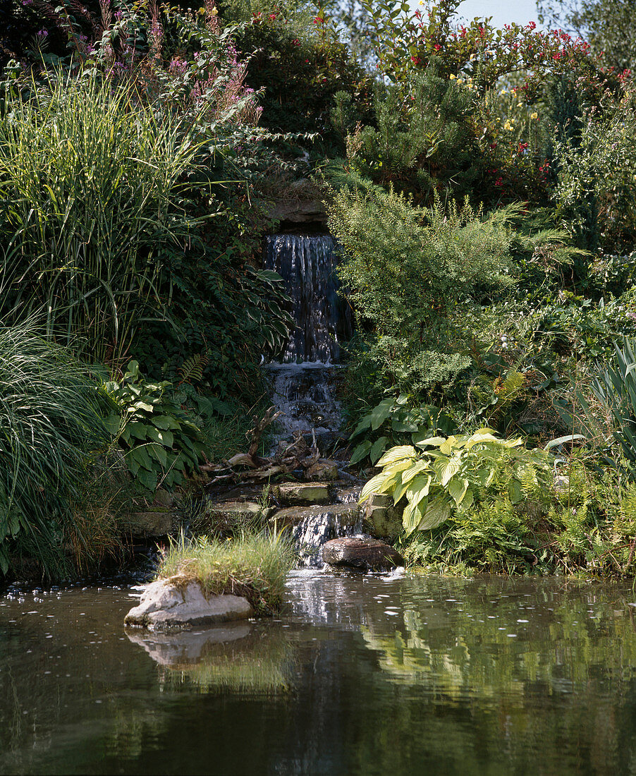 Teich mit Bachlauf