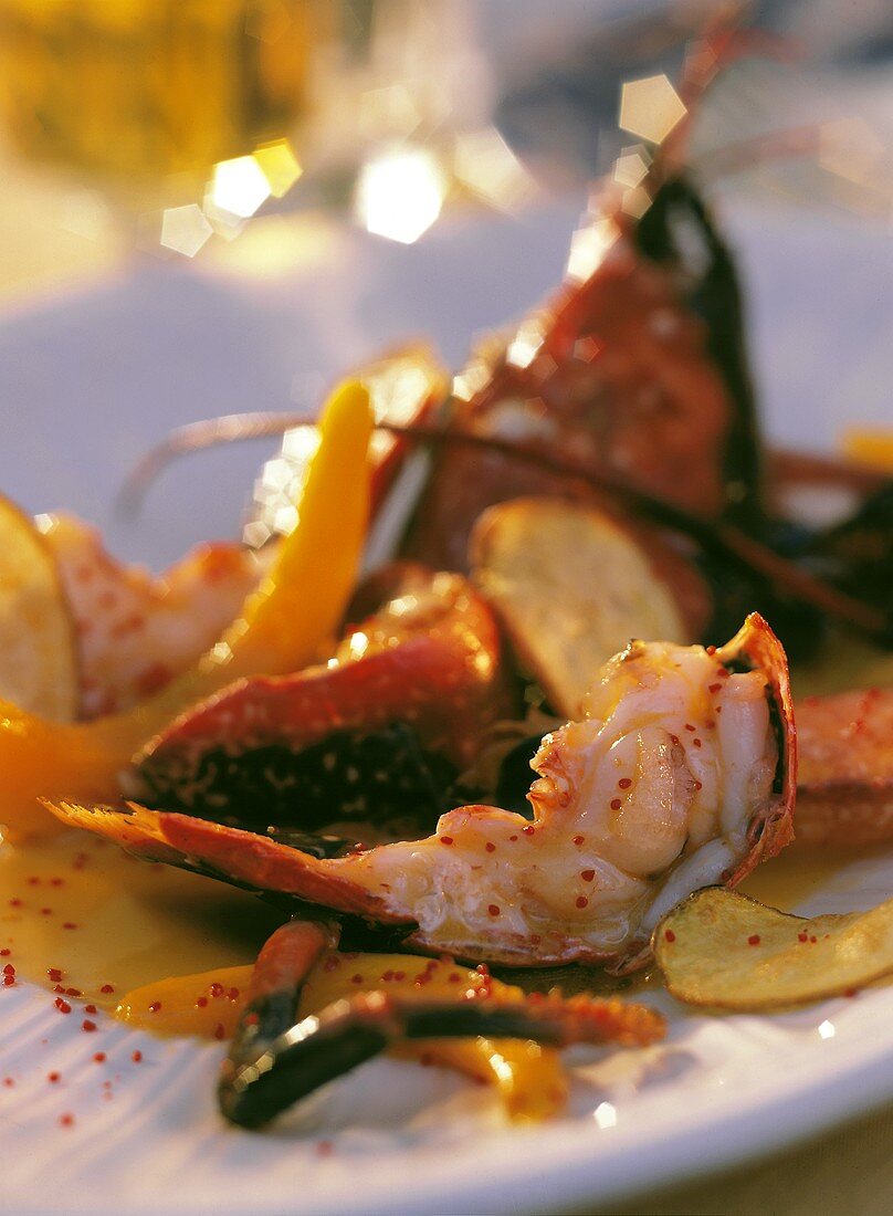 Cooked lobster with pumpkin & potatoes