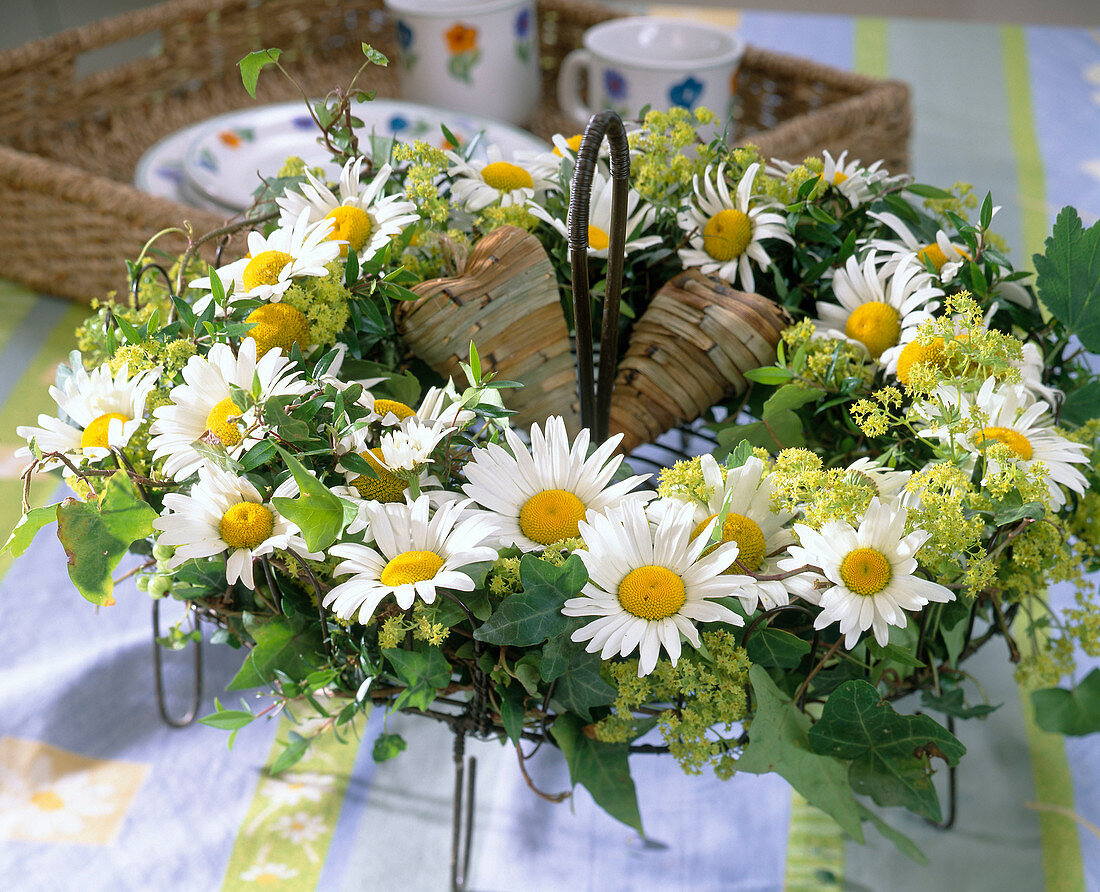 Wreath made with Argyranthemum, Leucanthemum (Marguerite)