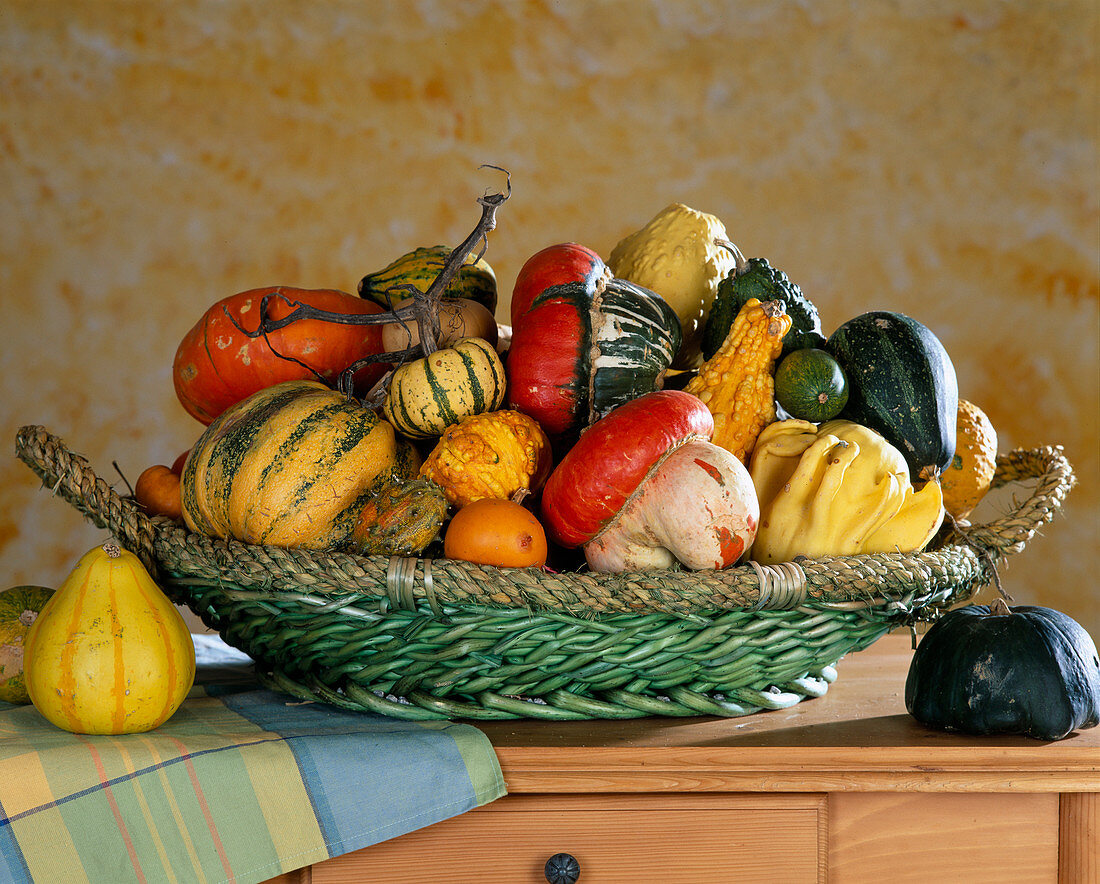 Basket with pumpkins