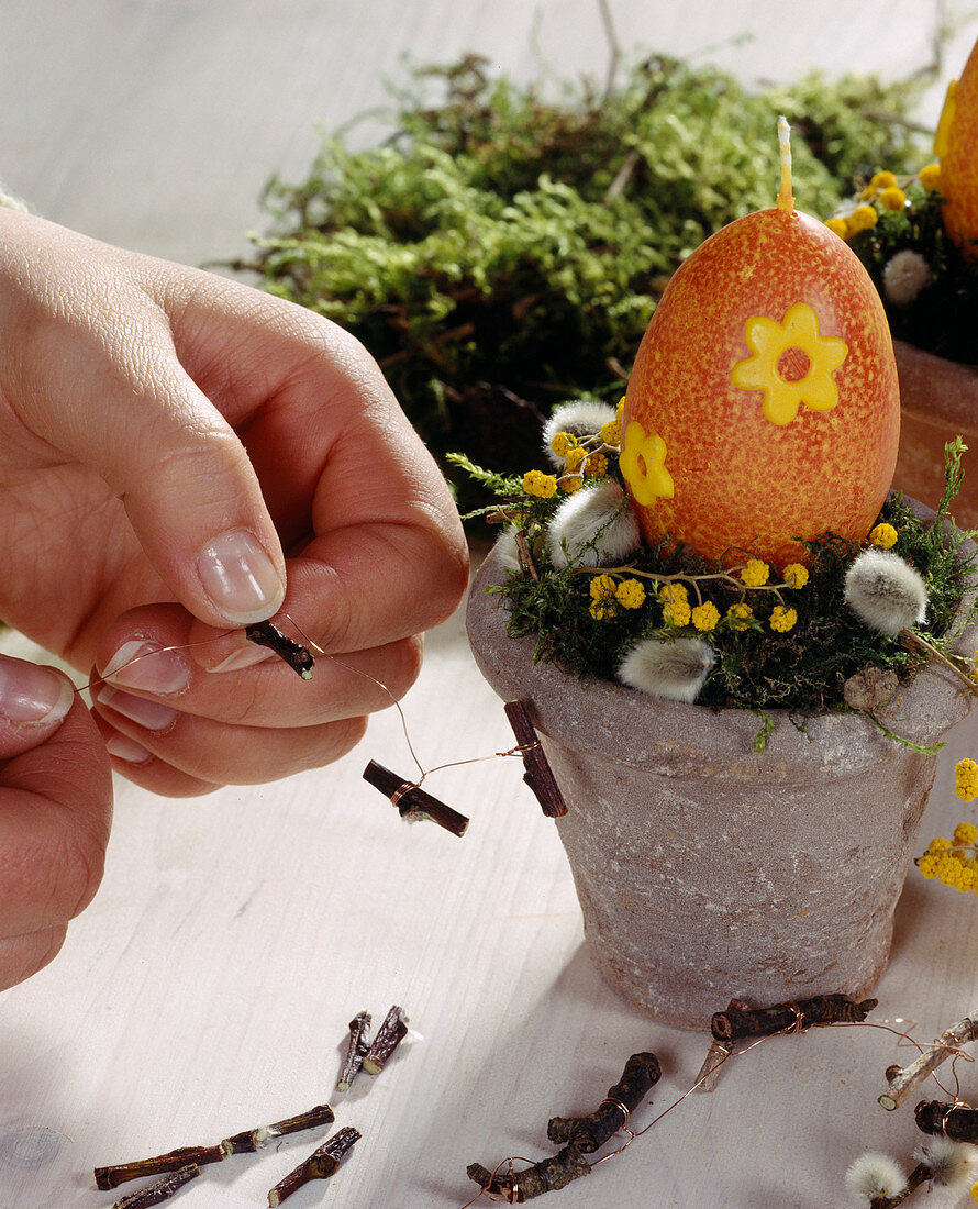 Decorated Easter egg candles