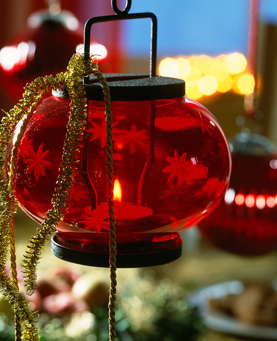 Red glass lantern