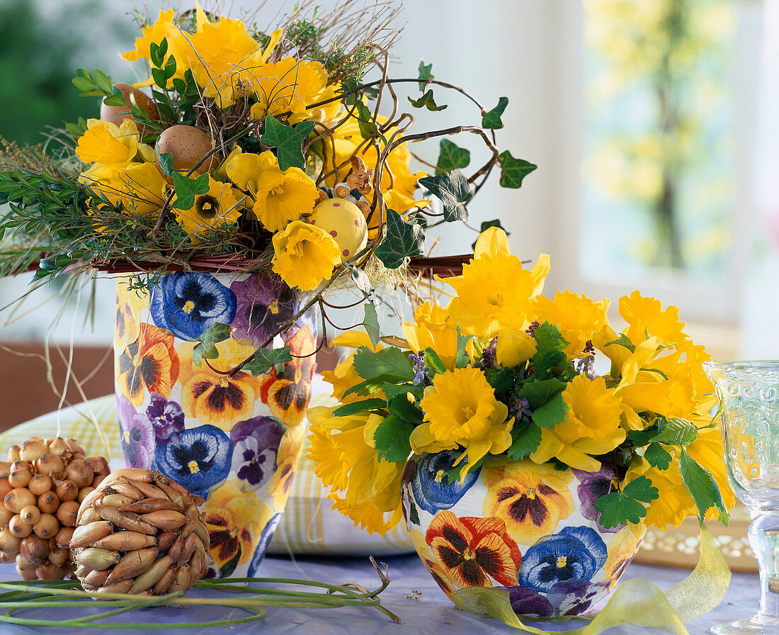 Easter bouquets with daffodils