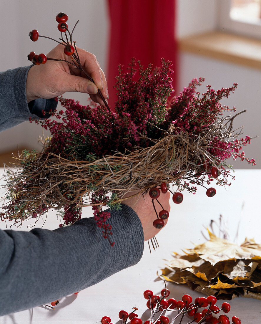 Autumn bouquet (3/4) - Euphorbia spinosa (spurge branches), Erica gracilis